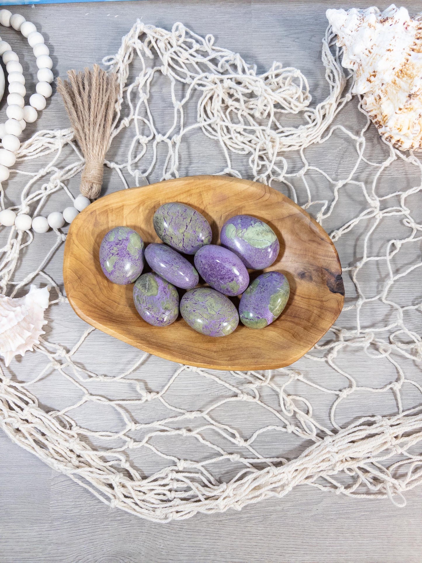Stichtite Crystal Palm Stone