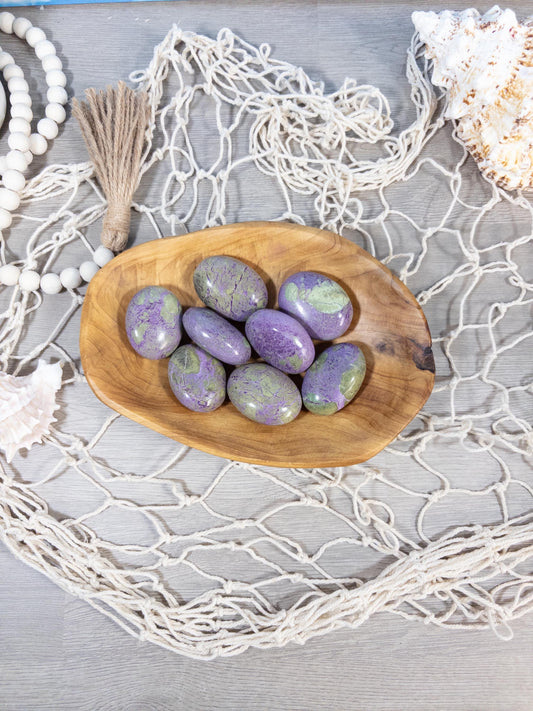 Stichtite Crystal Palm Stone