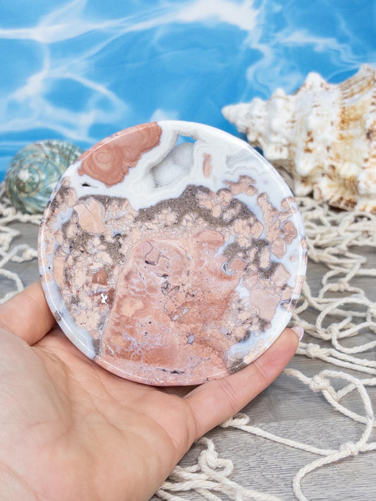 Cotton Candy Agate Round Bowl Carving