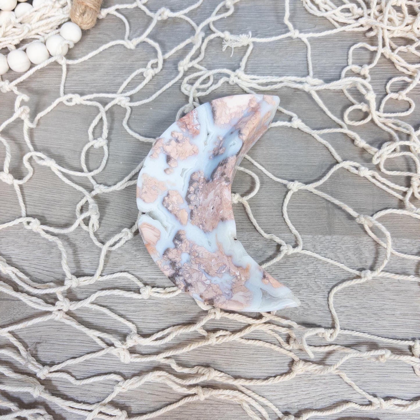 Cotton Candy Agate Moon Bowl Carving