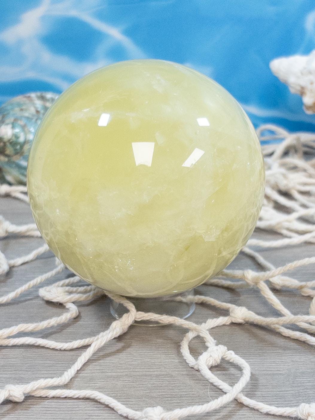 Lemon Calcite Crystal Sphere