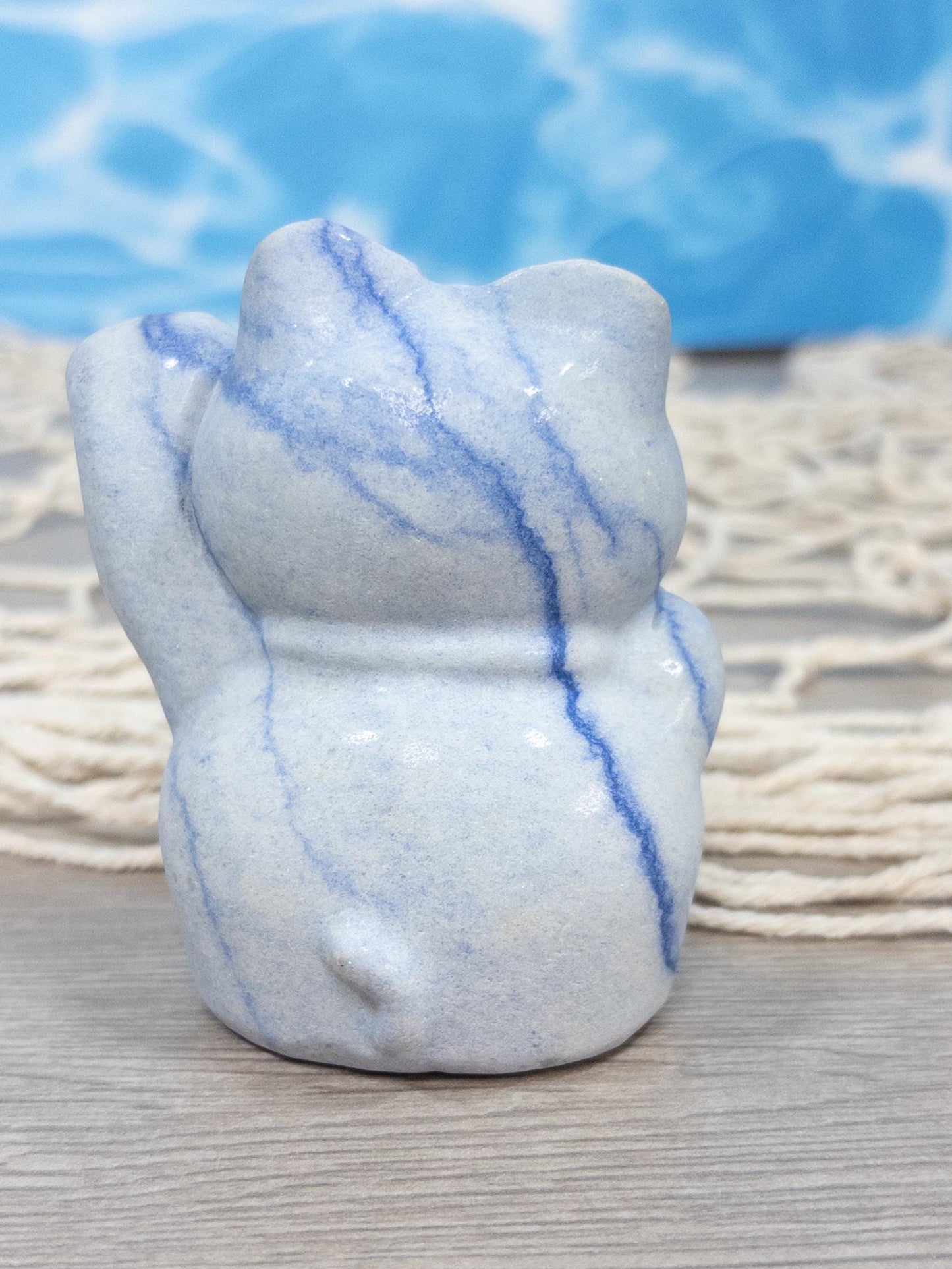 Blue Aventurine Lucky Cat Carving