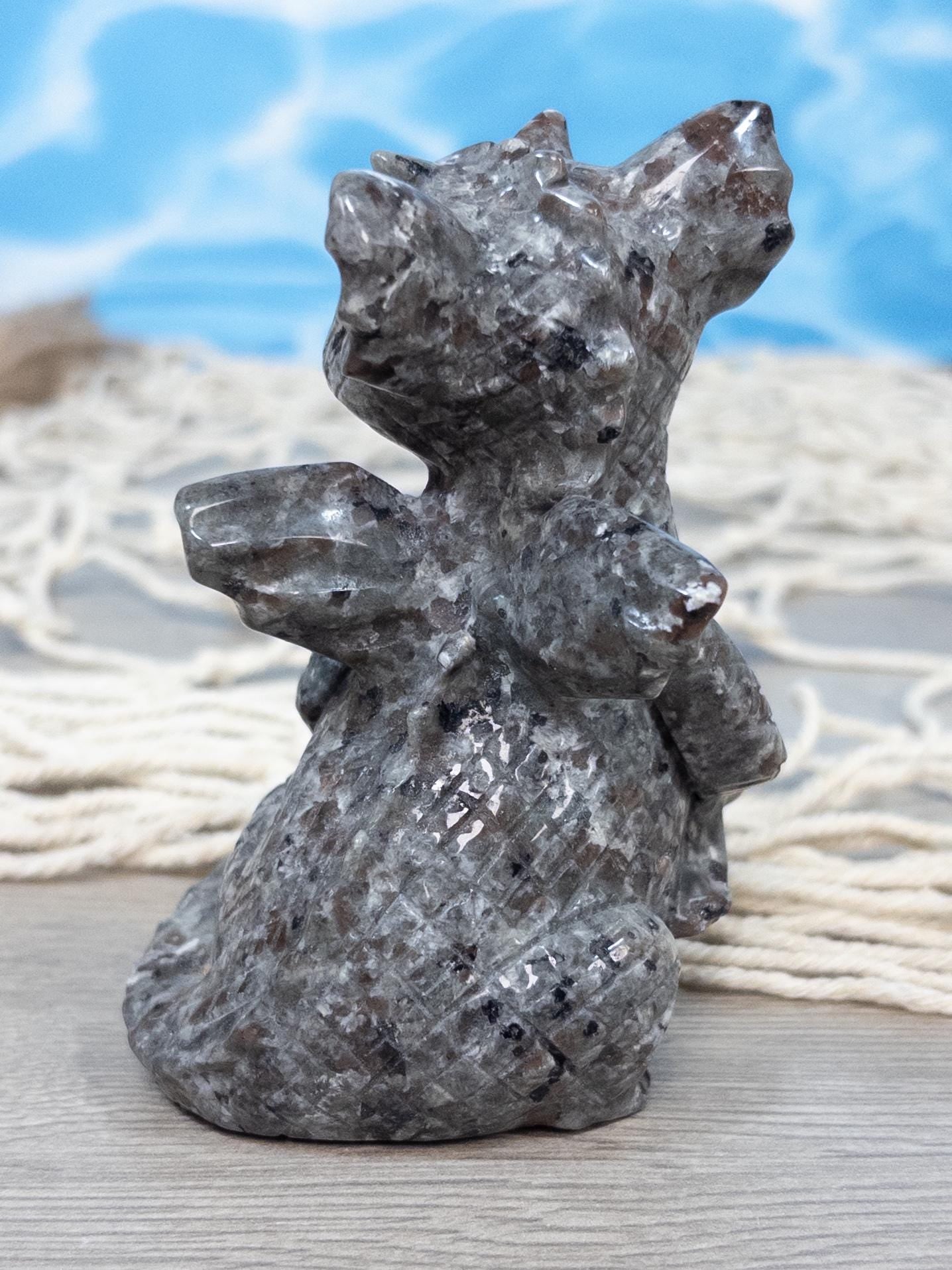 Yooperlite Dragon Carving: UV Reactive
