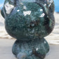 Moss agate crystal hello kitty with druzy
