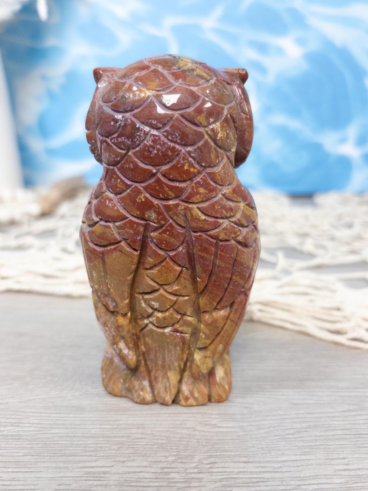 Ocean Jasper Owl Carving