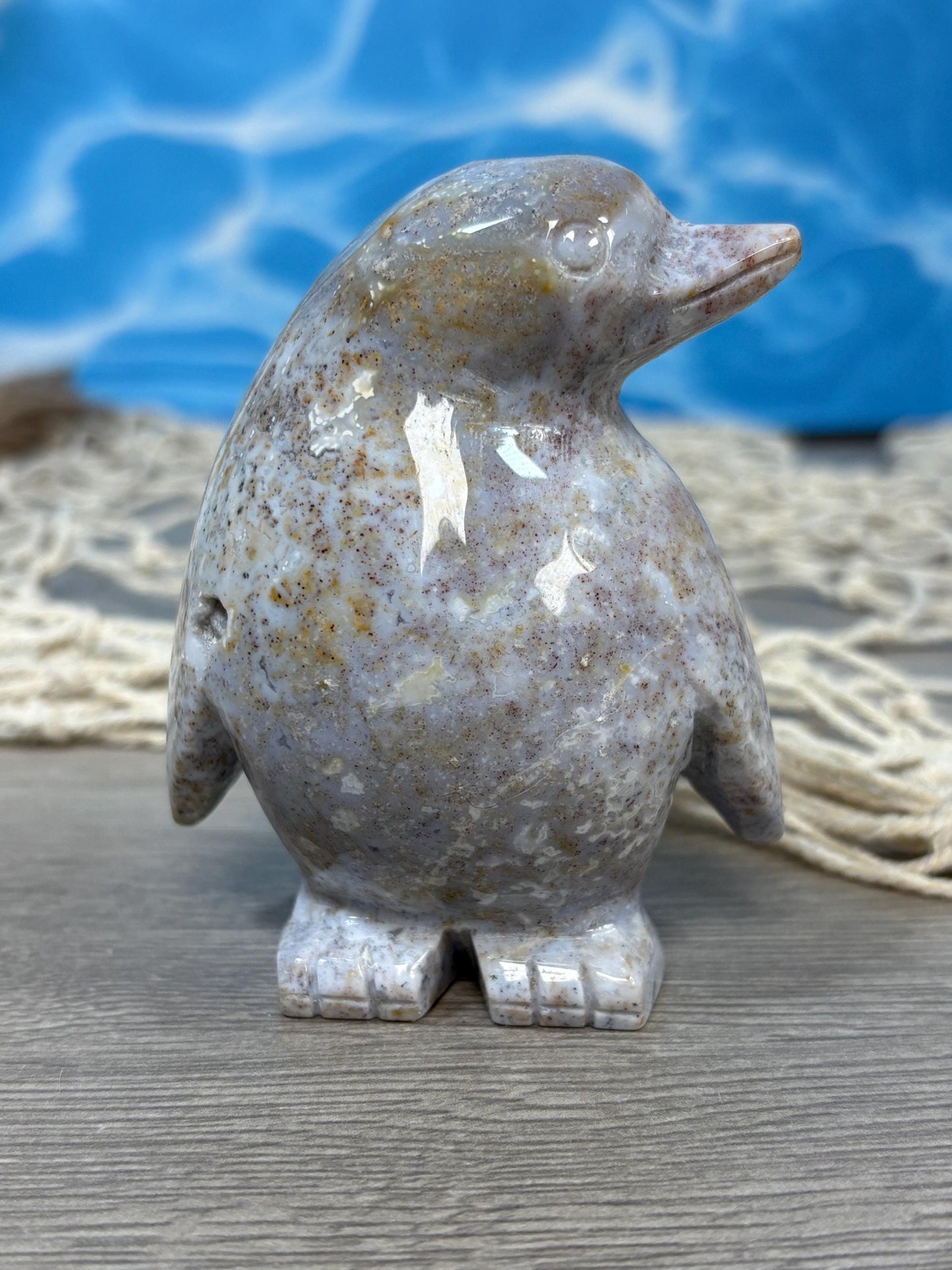 Ocean Jasper Penguin Carving