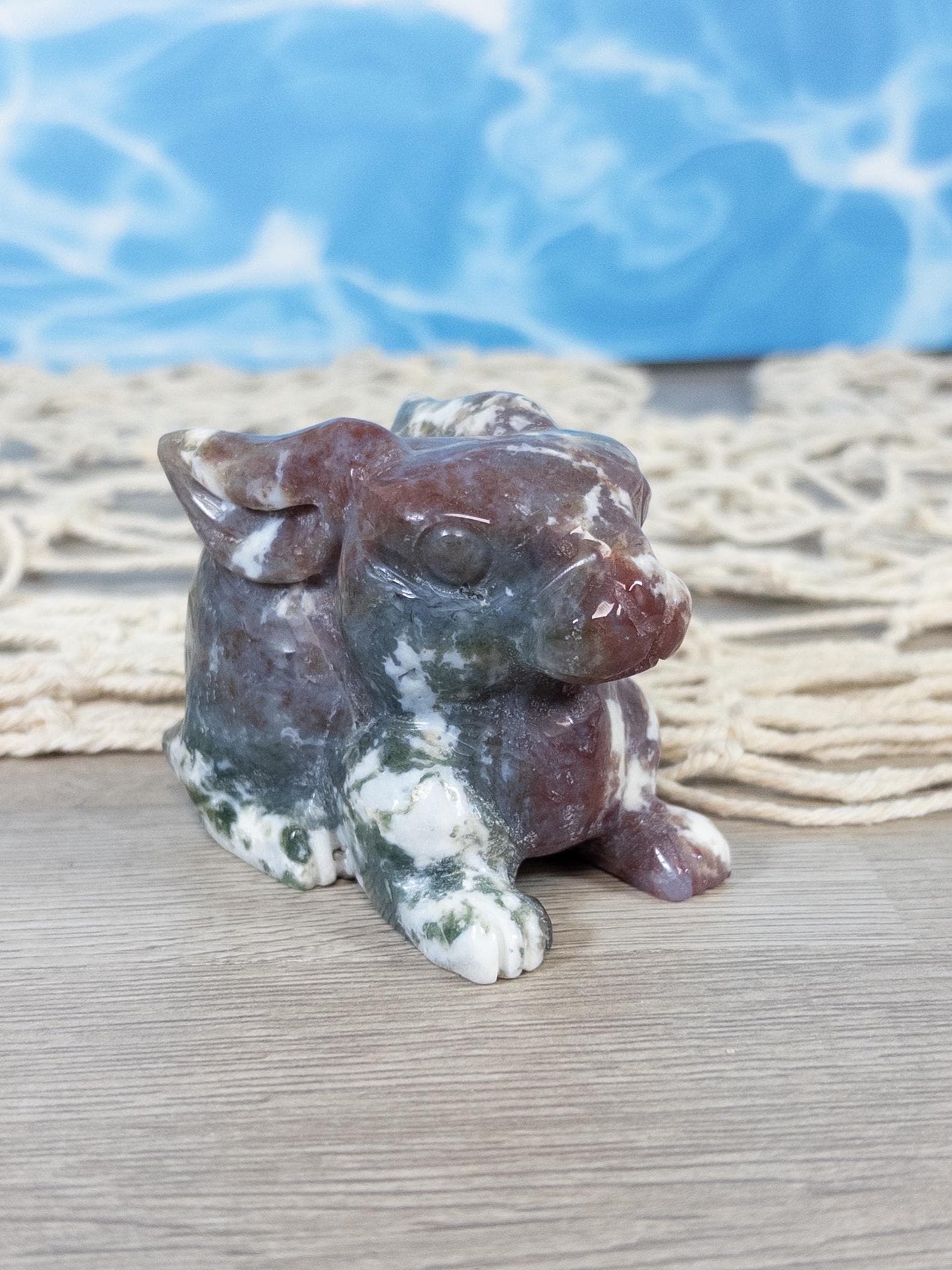 Ocean Jasper Bunny Carving