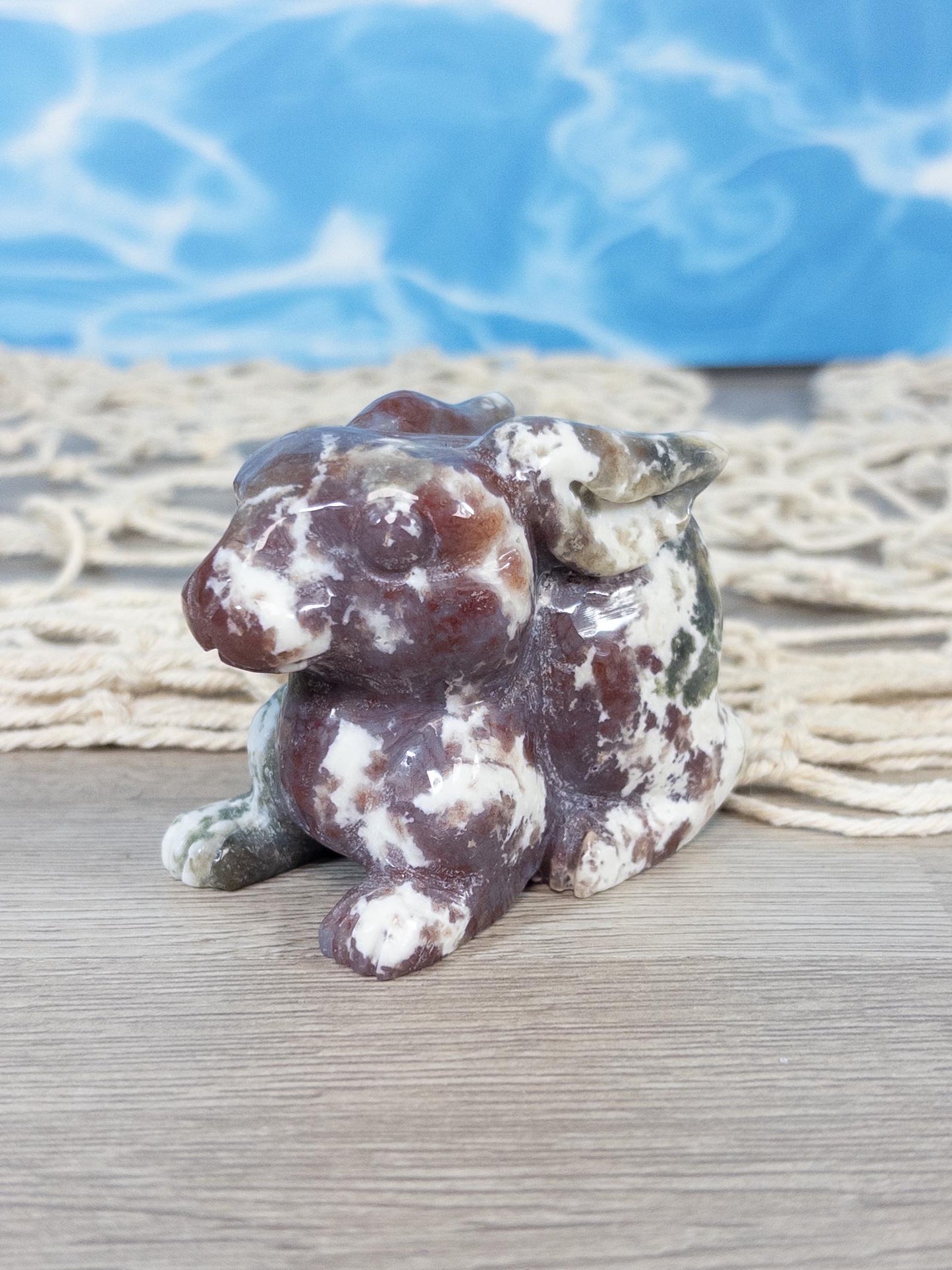 Ocean Jasper Bunny Carving