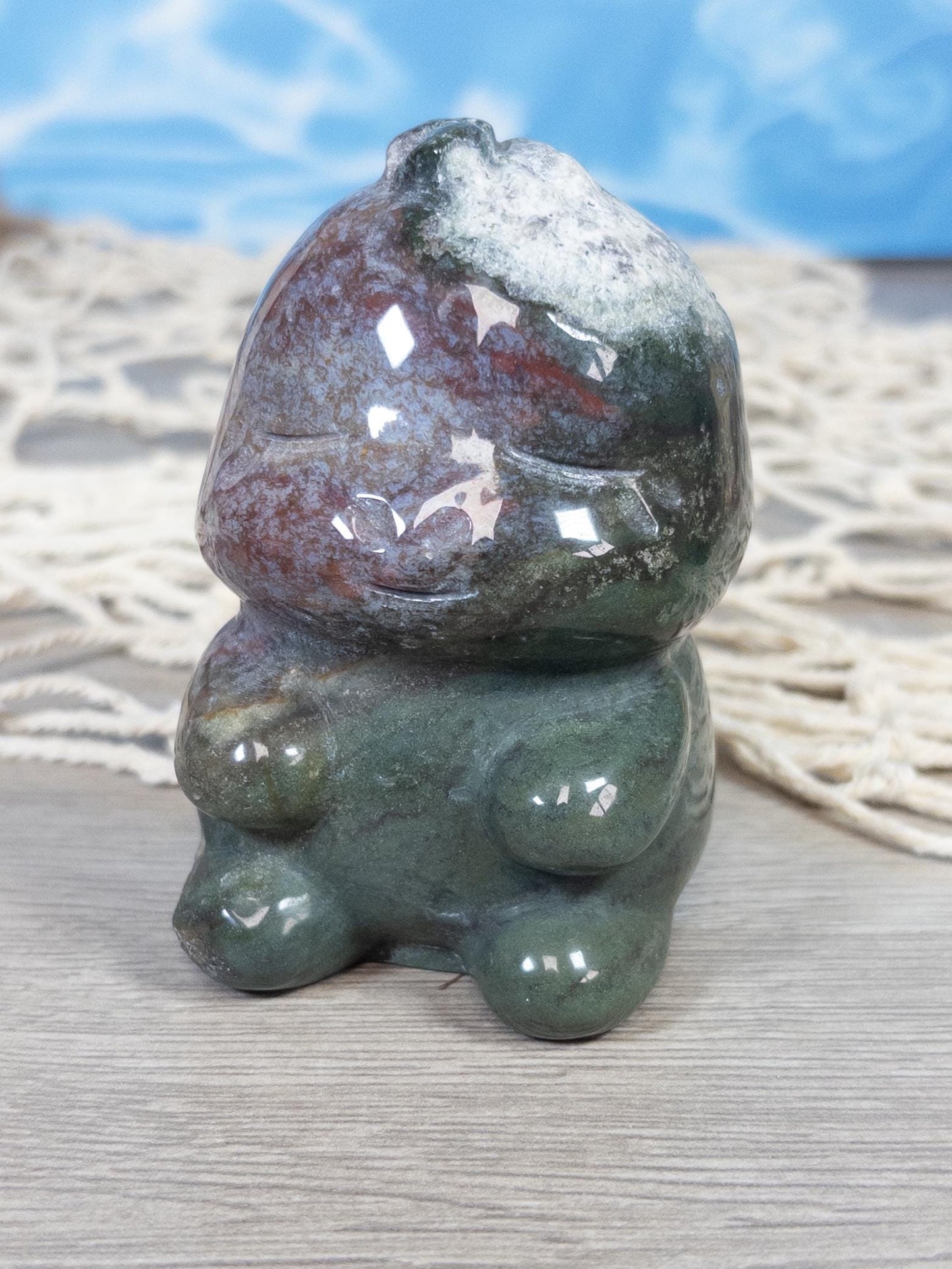 Ocean Jasper Baby Dino Carving
