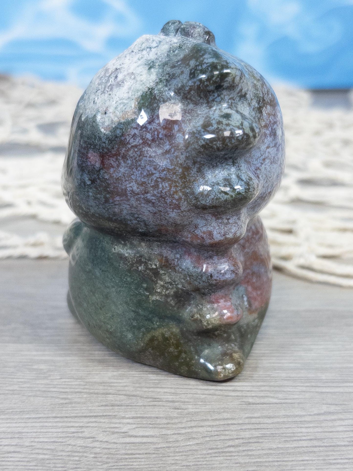 Ocean Jasper Baby Dino Carving