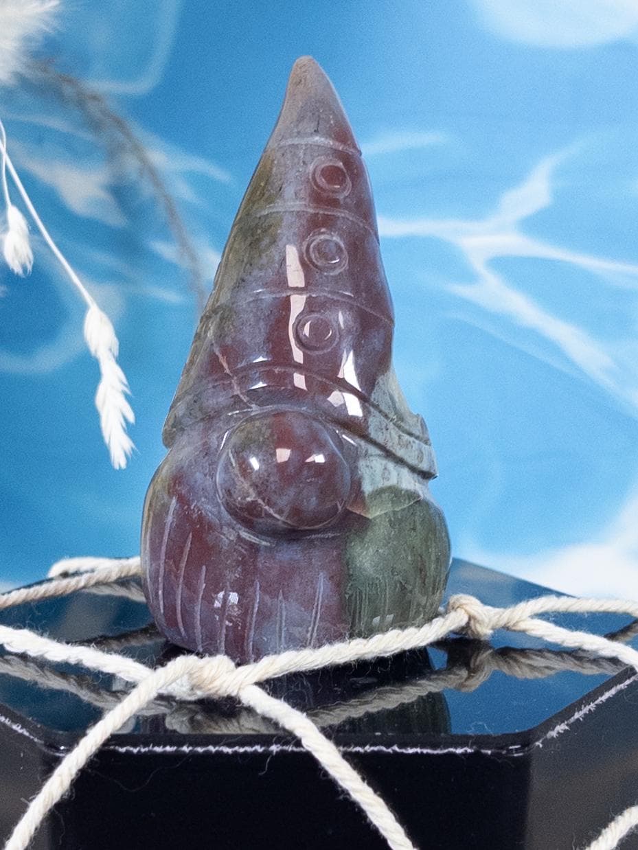 Ocean Jasper Gnome Carving