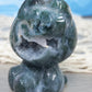 Moss agate crystal hello kitty with druzy