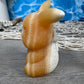 Orange calcite pikachu carving