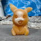 Orange calcite pikachu carving