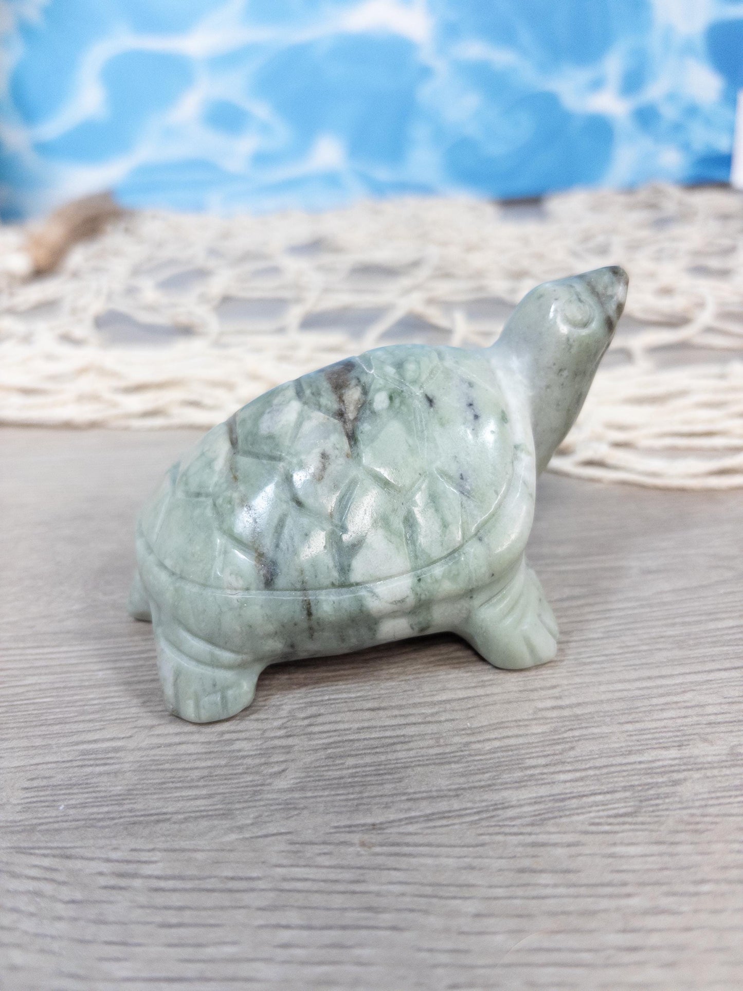 Green Jade Turtle Carving