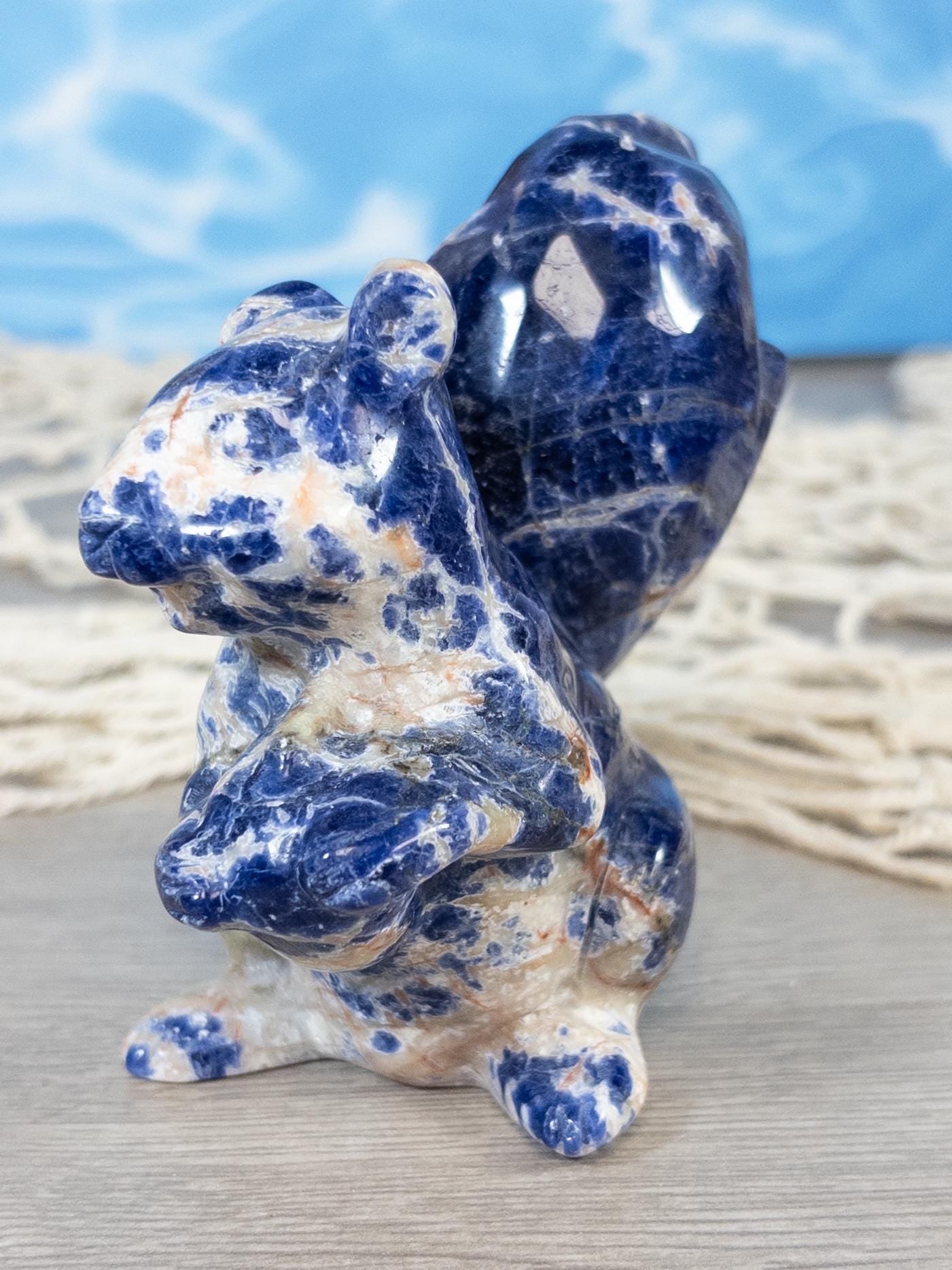 Sodalite Crystal Squirrel Carving