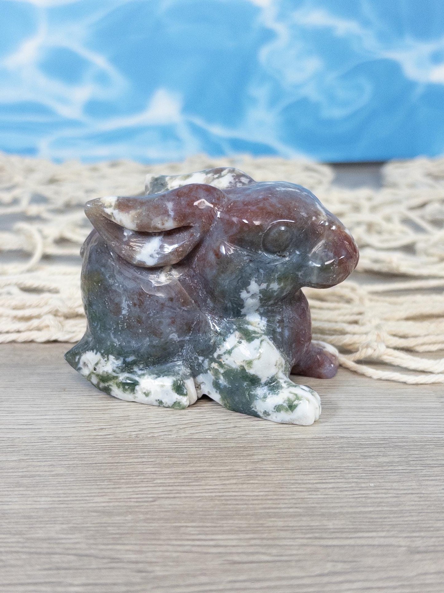 Ocean Jasper Bunny Carving