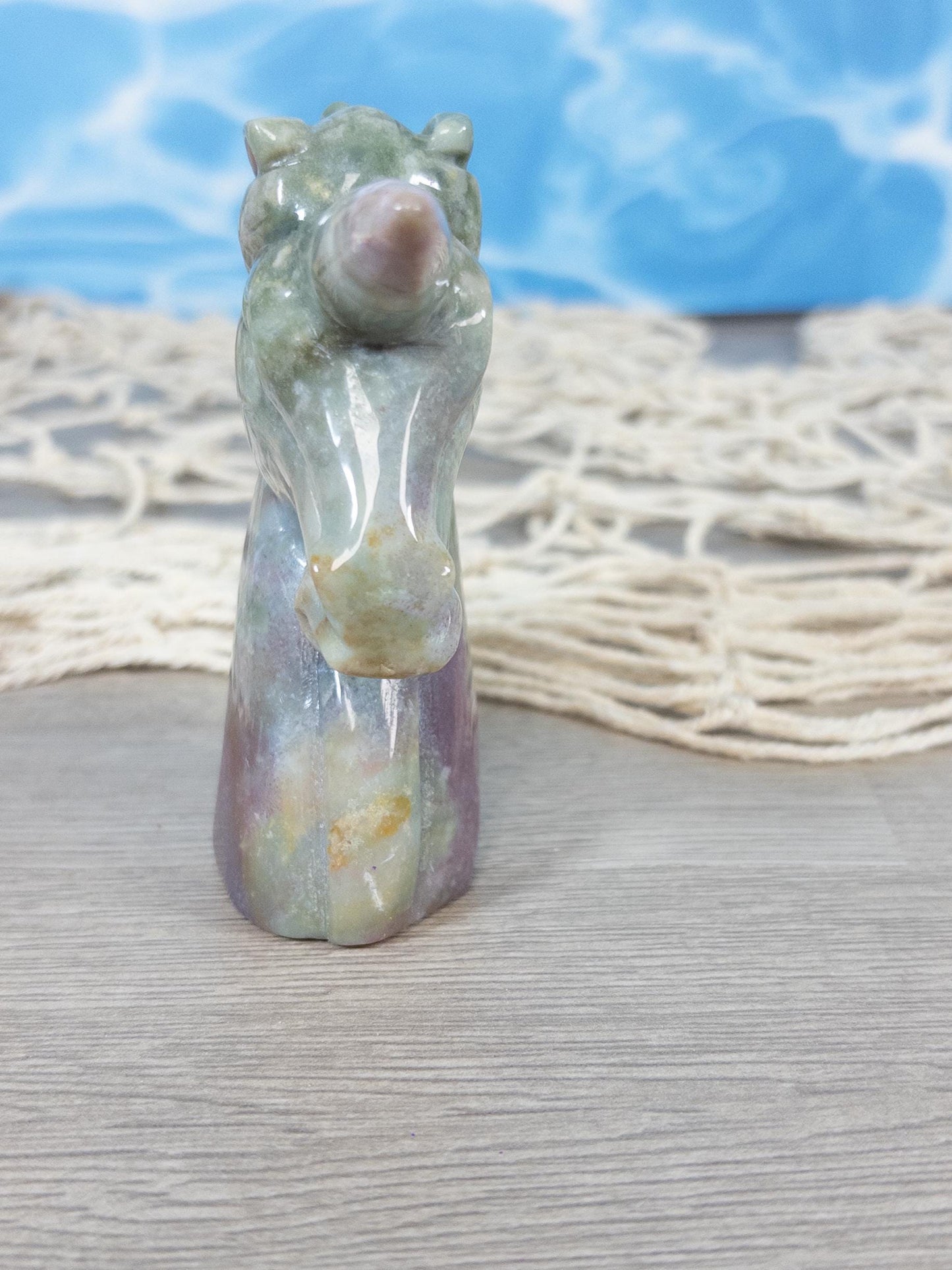 Ocean Jasper Unicorn Crystal Carving