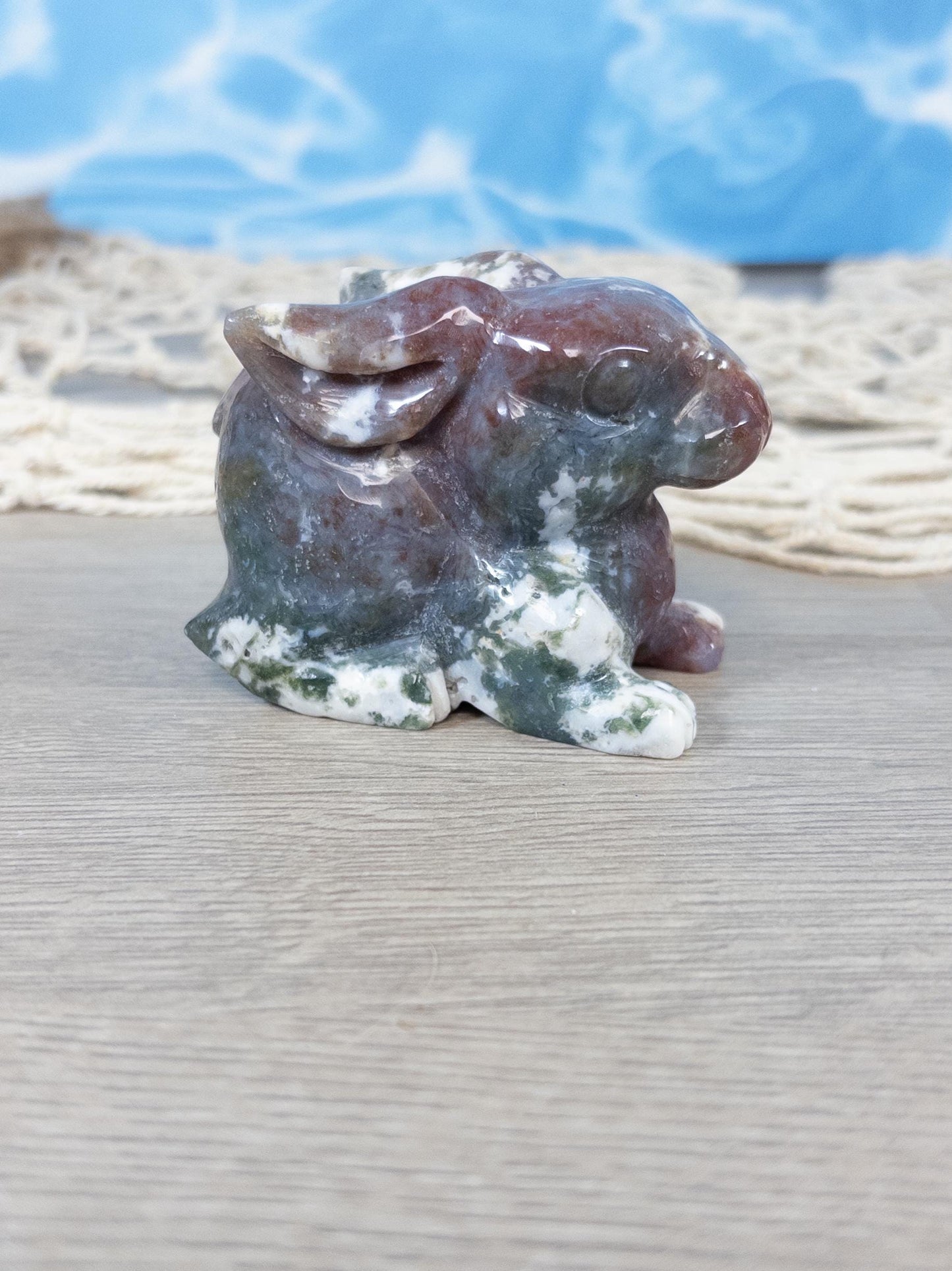 Ocean Jasper Bunny Carving