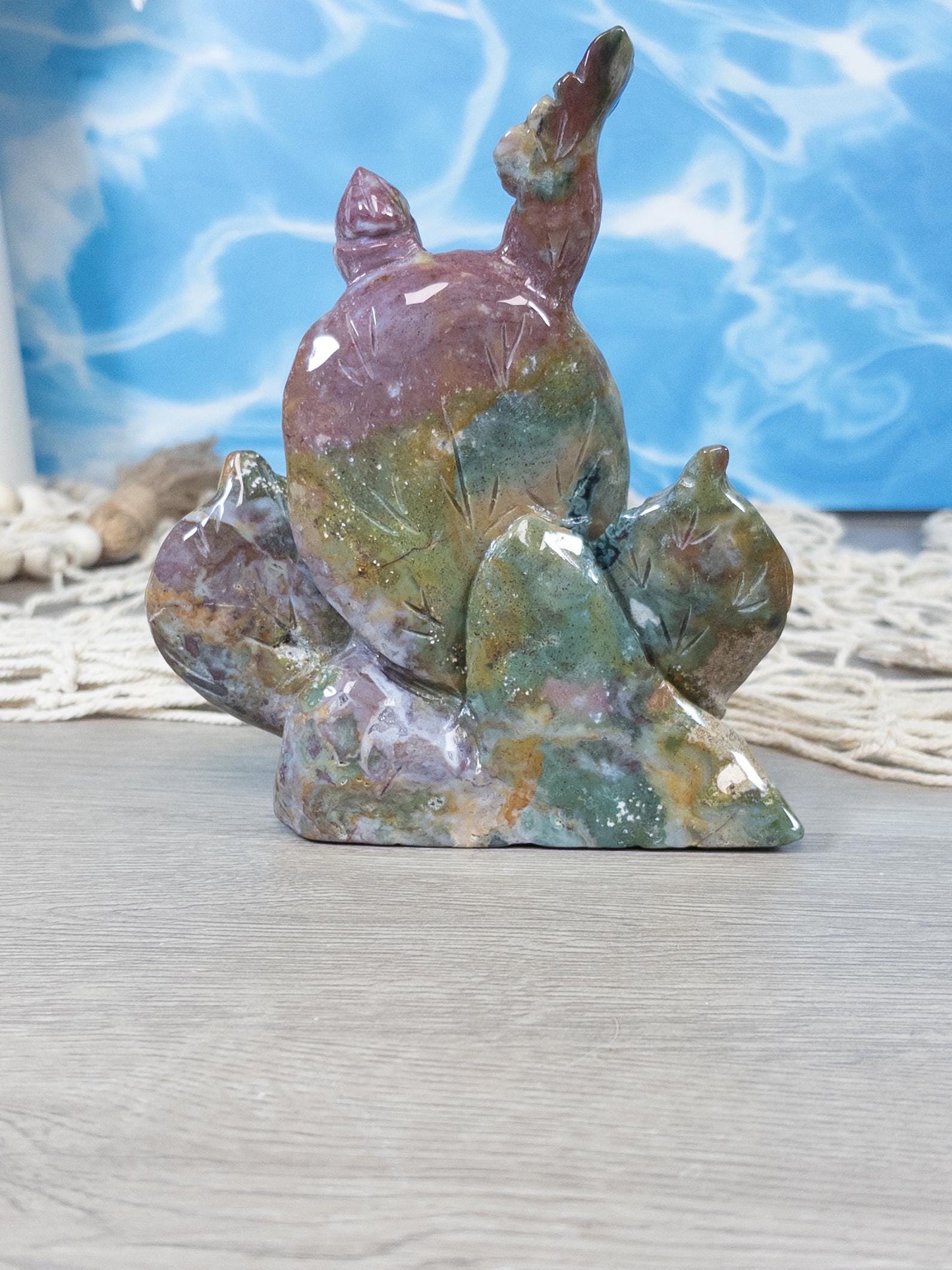 Ocean Jasper Cactus Carving