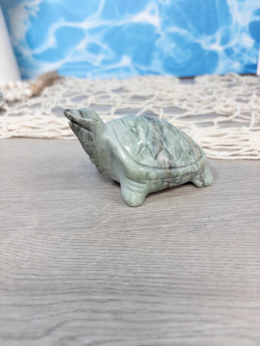 Green Jade Turtle Carving