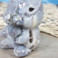Druzy Moss Agate Baby Dinosaur Carving