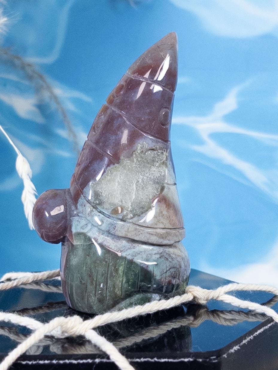 Ocean Jasper Gnome Carving