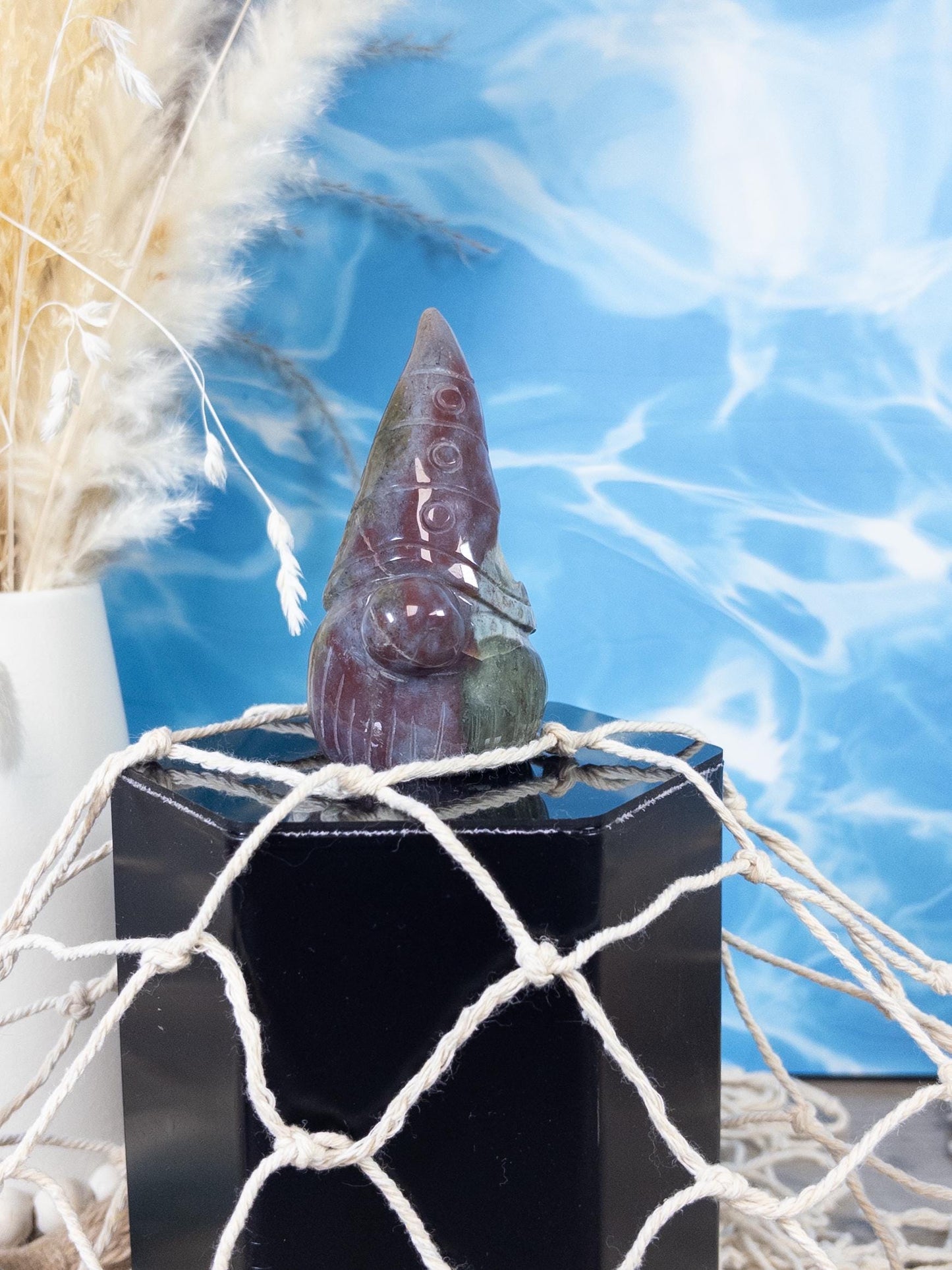 Ocean Jasper Gnome Carving